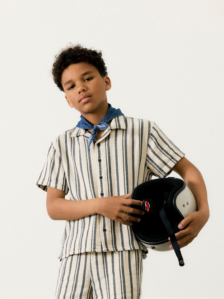 Name It Foko kortermet skjorte – Peyote Navy Blazer for barn - Brobrobrille