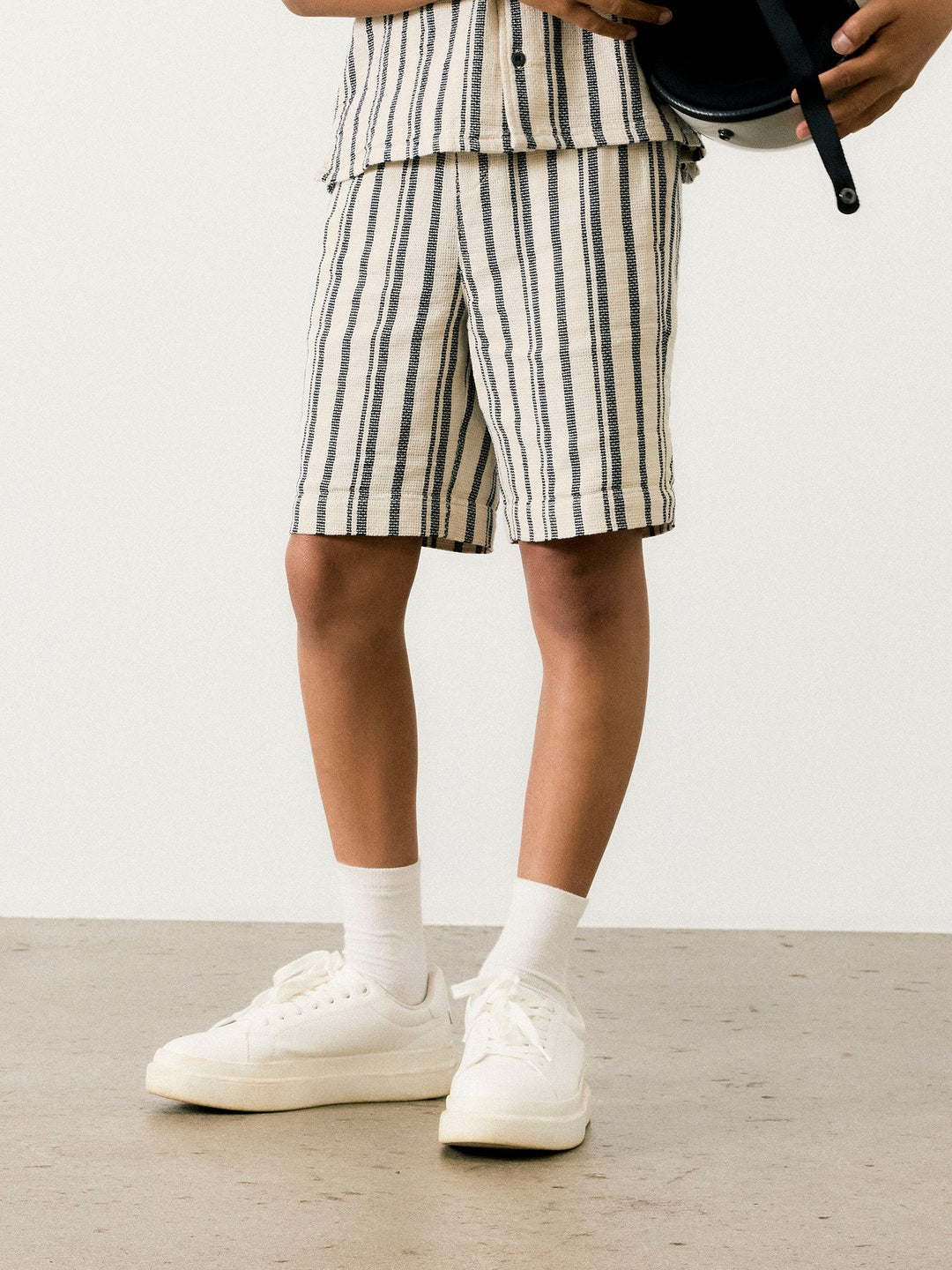 Name It Foko shorts med striper – Peyote Navy Blazer for barn - Brobrobrille