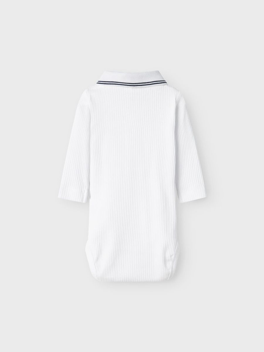 Name It Friman langermet polo - body – Bright White Logo for barn - Brobrobrille