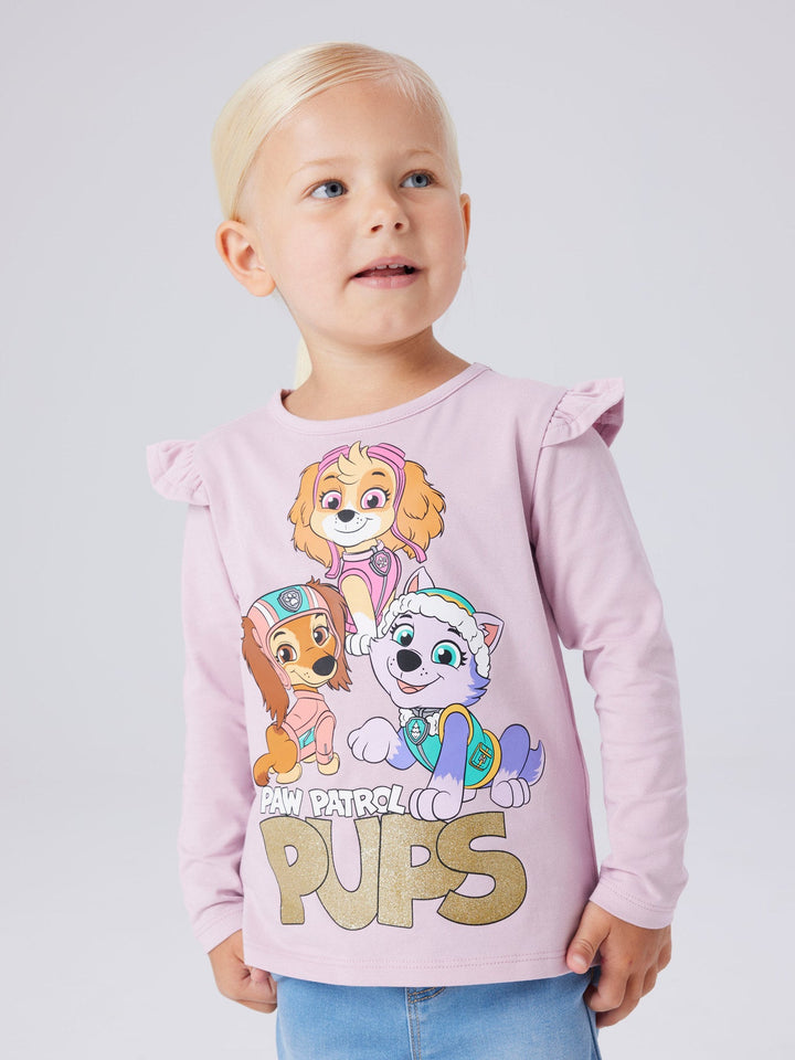 Name it Jaba Paw Patrol Langermet T - skjorte - Dawn Pink for barn - Brobrobrille