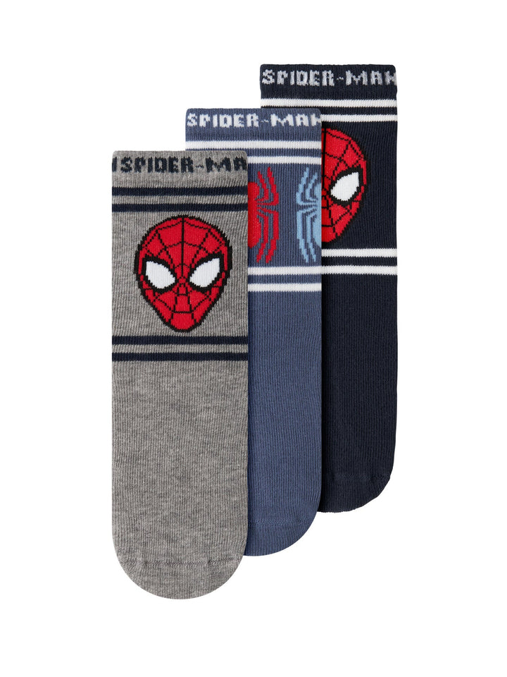 Name It Julius Spider-Man 3-pk Sokker - Navy Blazer Mix for barn - Brobrobrille
