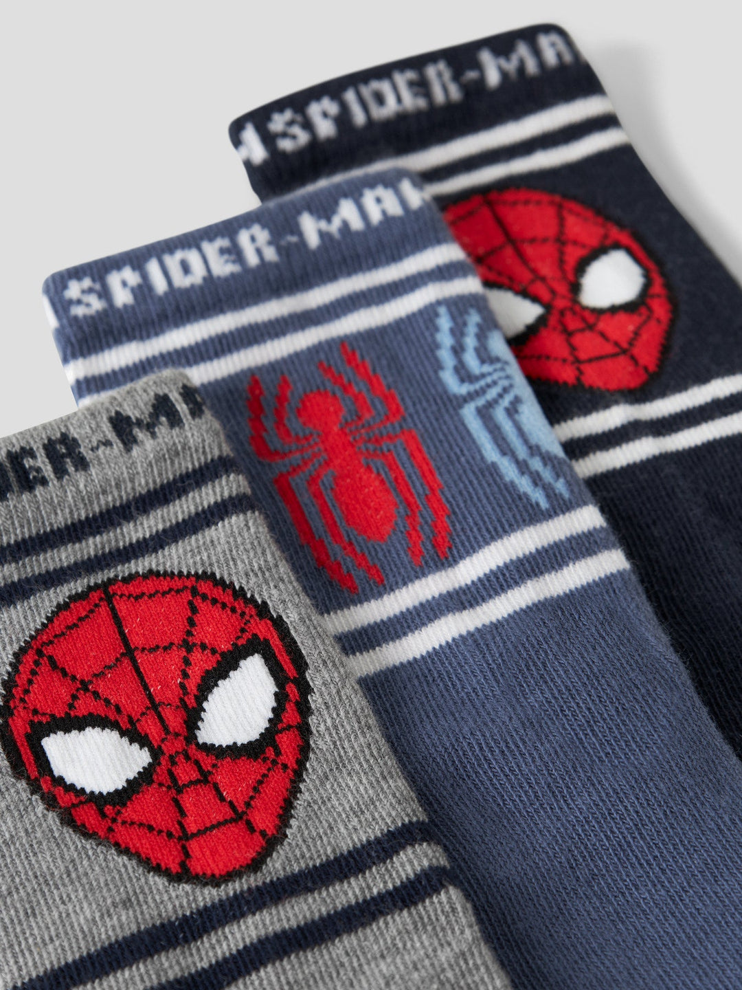 Name It Julius Spider-Man 3-pk Sokker - Navy Blazer Mix for barn - Brobrobrille