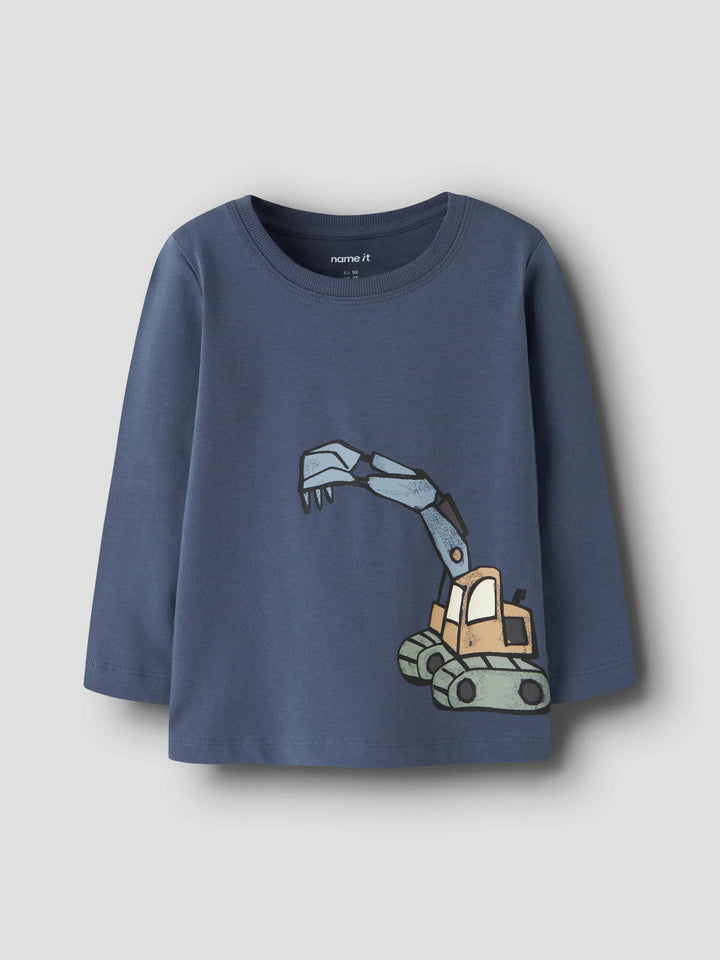 Name It Karke Langermet T - skjorte - Vintage Indigo for barn - Brobrobrille