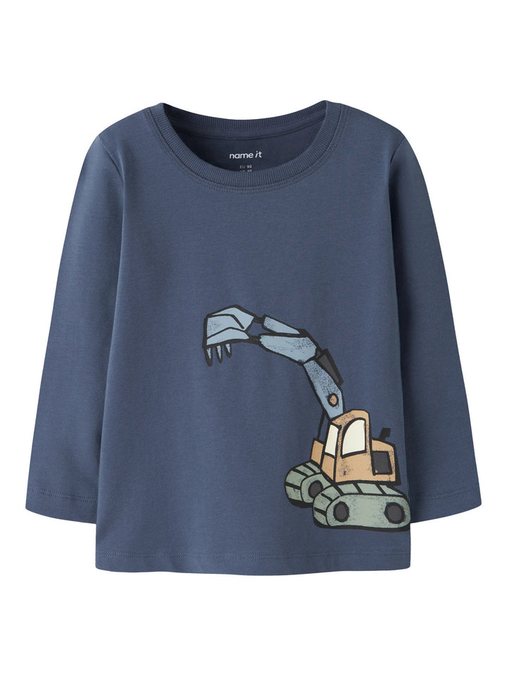 Name It Karke Langermet T - skjorte - Vintage Indigo for barn - Brobrobrille
