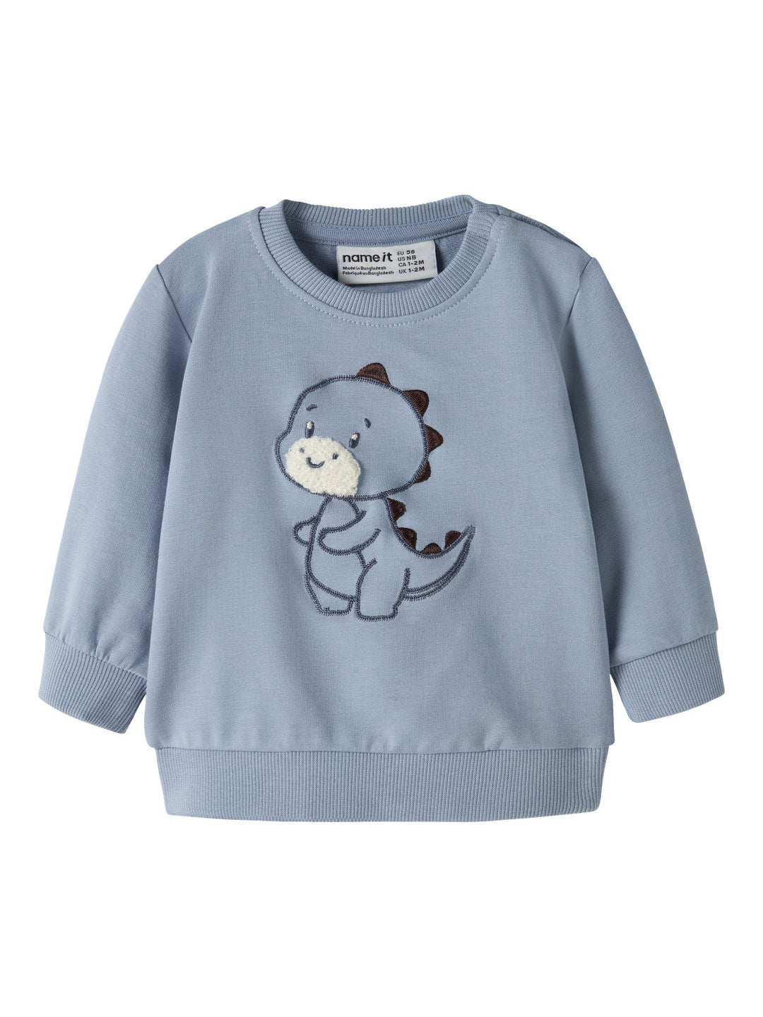 Name It Knop Genser med Dinosaur - Ashley Blue for barn - Brobrobrille