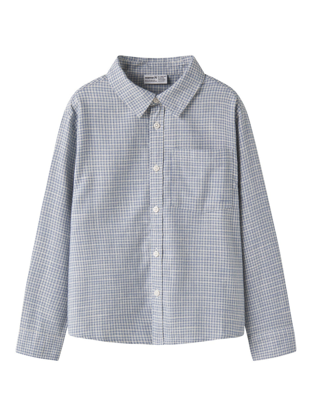 Name It Kristian Overskjorte - Ashley Blue Small Check for barn - Brobrobrille