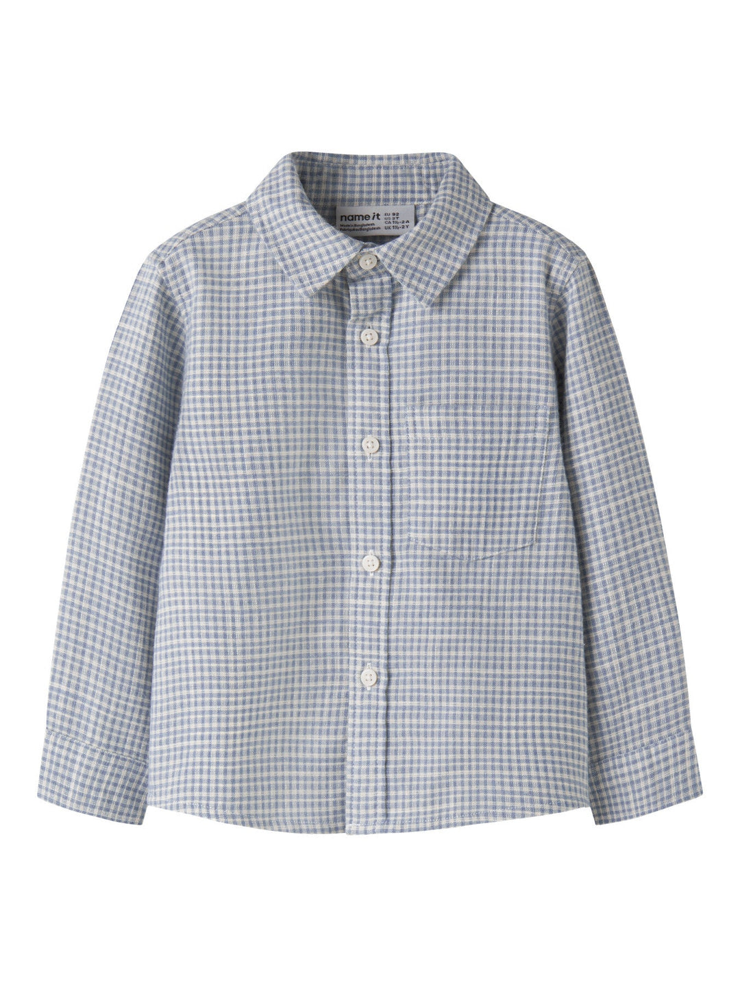 Name It Kristian Rutete Skjorte - Ashley Blue Small Check for barn - Brobrobrille