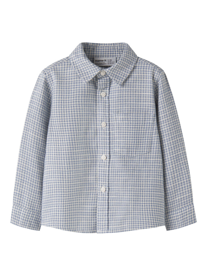 Name It Kristian Rutete Skjorte - Ashley Blue Small Check for barn - Brobrobrille