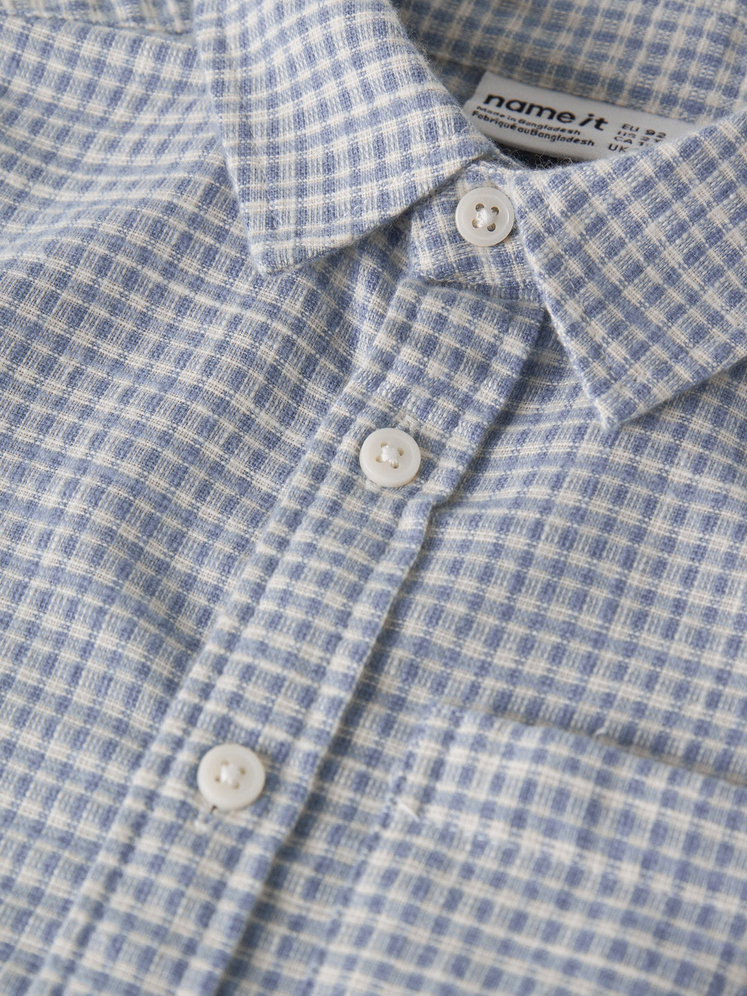 Name It Kristian Rutete Skjorte - Ashley Blue Small Check for barn - Brobrobrille