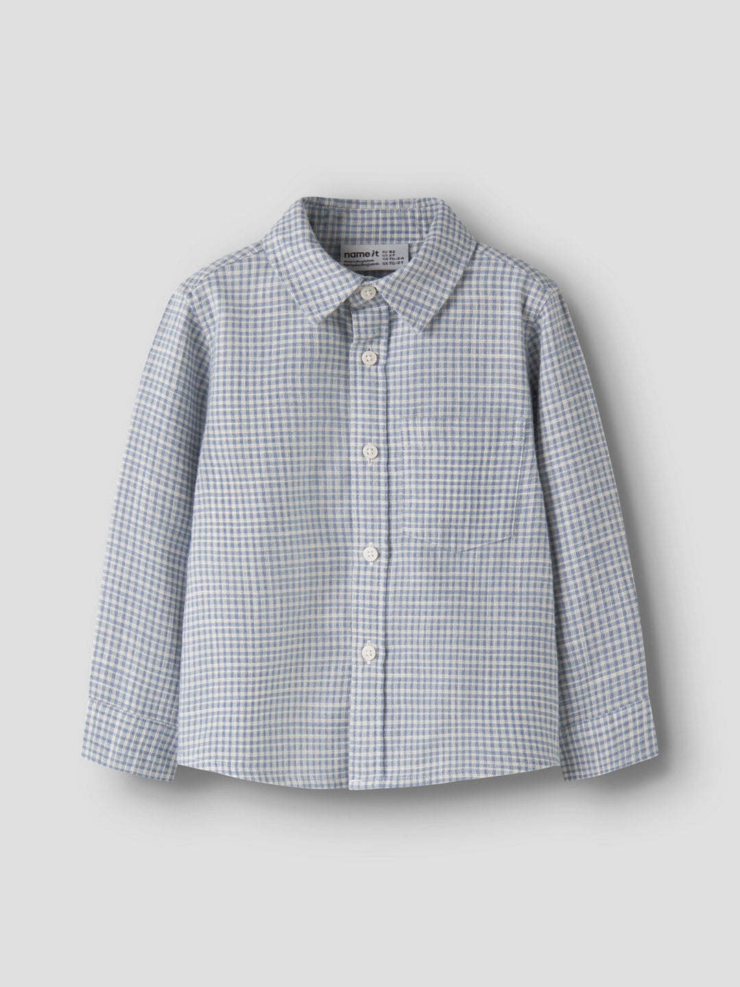 Name It Kristian Rutete Skjorte - Ashley Blue Small Check for barn - Brobrobrille