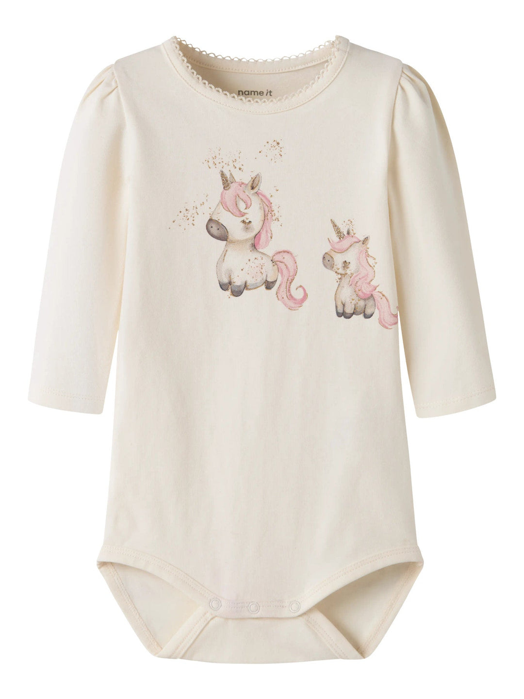 Name It Laica Body med Enhjørninger – Antique White for barn - Brobrobrille