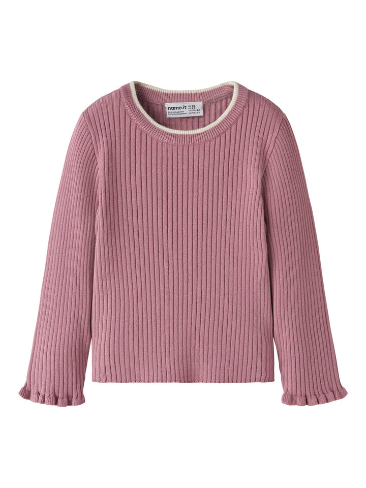 Name It Leanna Strikkegenser - Lilas for barn - Brobrobrille