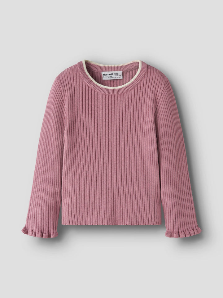 Name It Leanna Strikkegenser - Lilas for barn - Brobrobrille