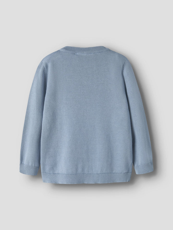 Name It Levon Strikkegenser med Gravemaskin - Ashley Blue for barn - Brobrobrille