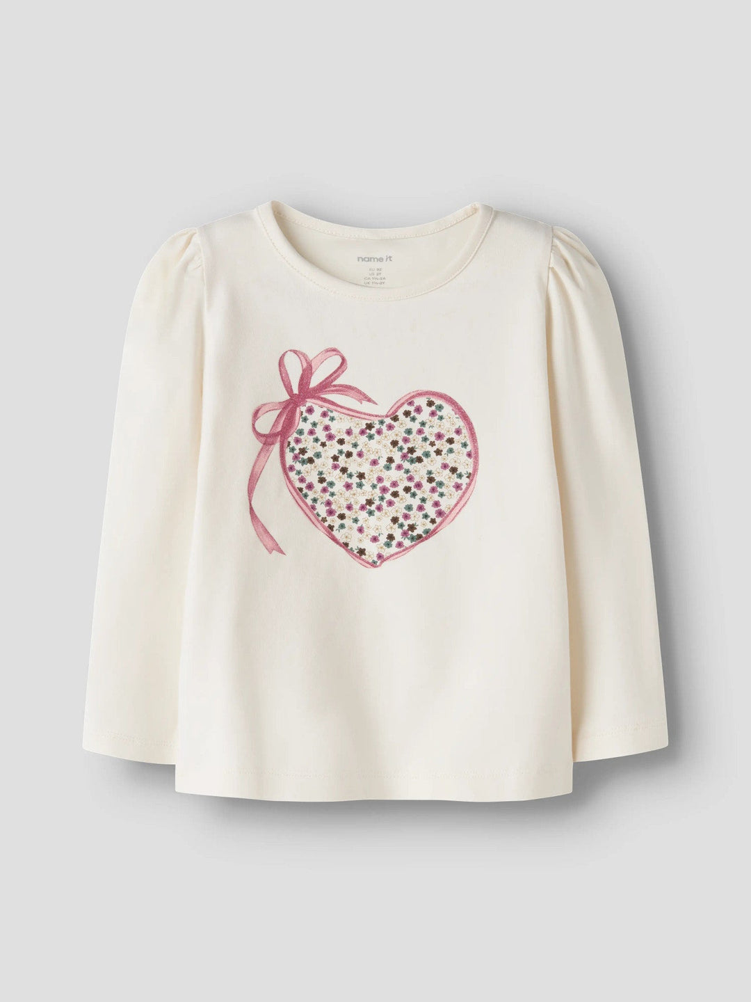 Name It Liasa Langermet Topp med Hjerte - Antique White for barn - Brobrobrille