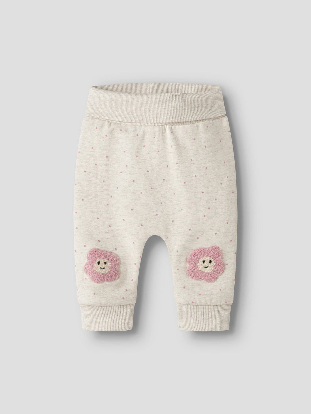 Name It Luelle Sweatbukse med Broderte Blomster - Peyote Melange for barn - Brobrobrille