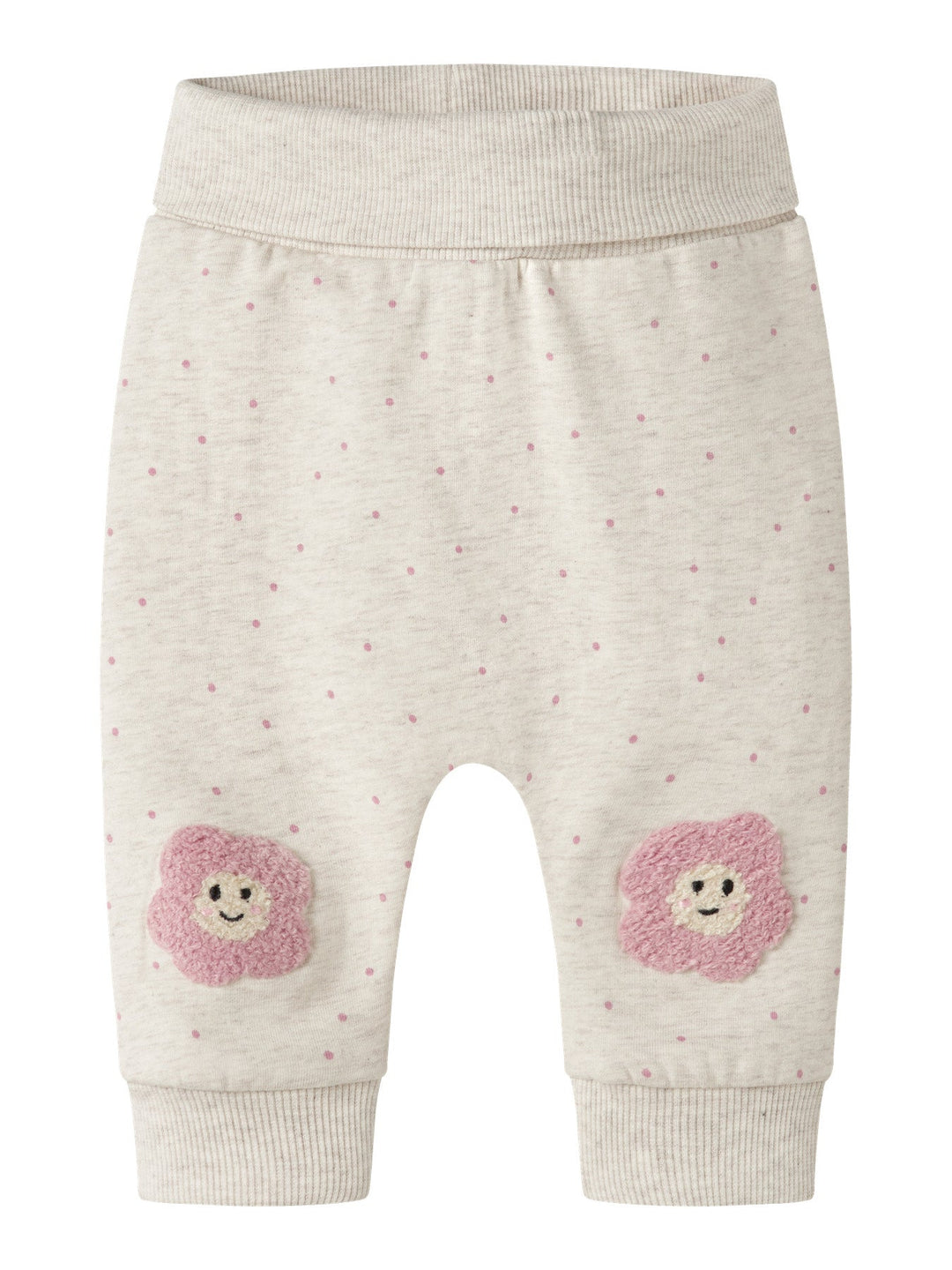 Name It Luelle Sweatbukse med Broderte Blomster - Peyote Melange for barn - Brobrobrille