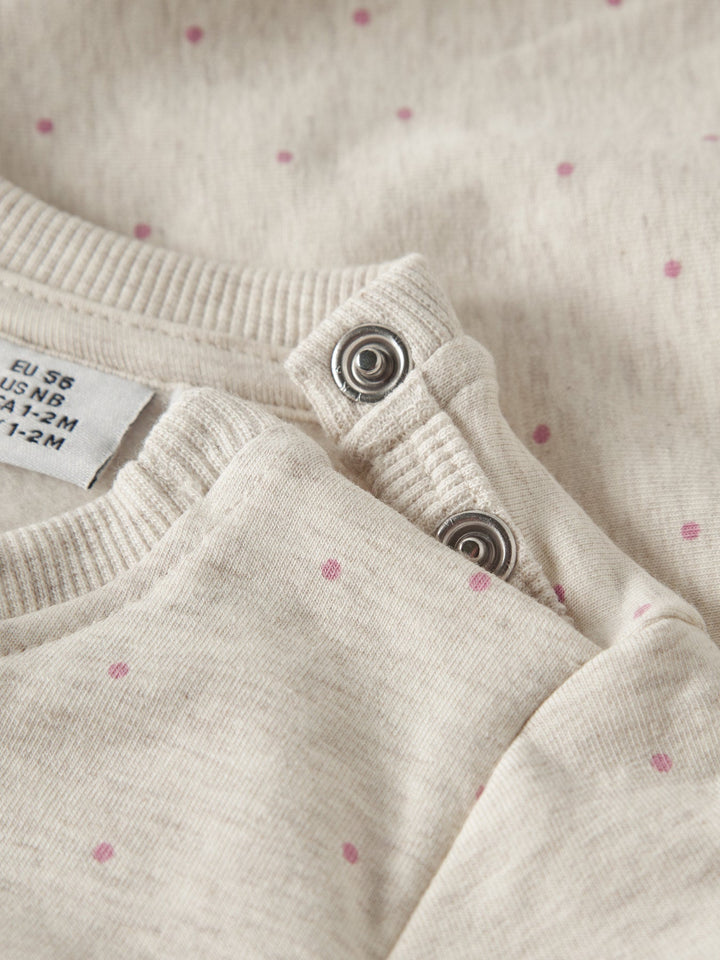 Name It Luelle Sweatgenser med Brodert Blomst - Peyote Melange for barn - Brobrobrille