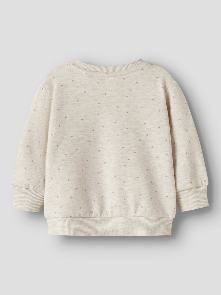Name It Luelle Sweatgenser med Brodert Blomst - Peyote Melange for barn - Brobrobrille