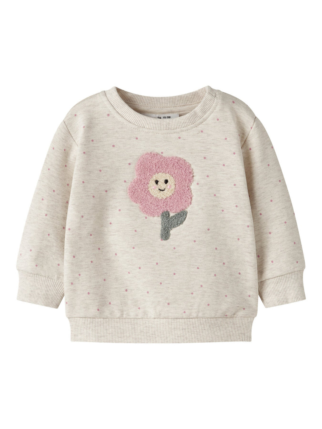 Name It Luelle Sweatgenser med Brodert Blomst - Peyote Melange for barn - Brobrobrille