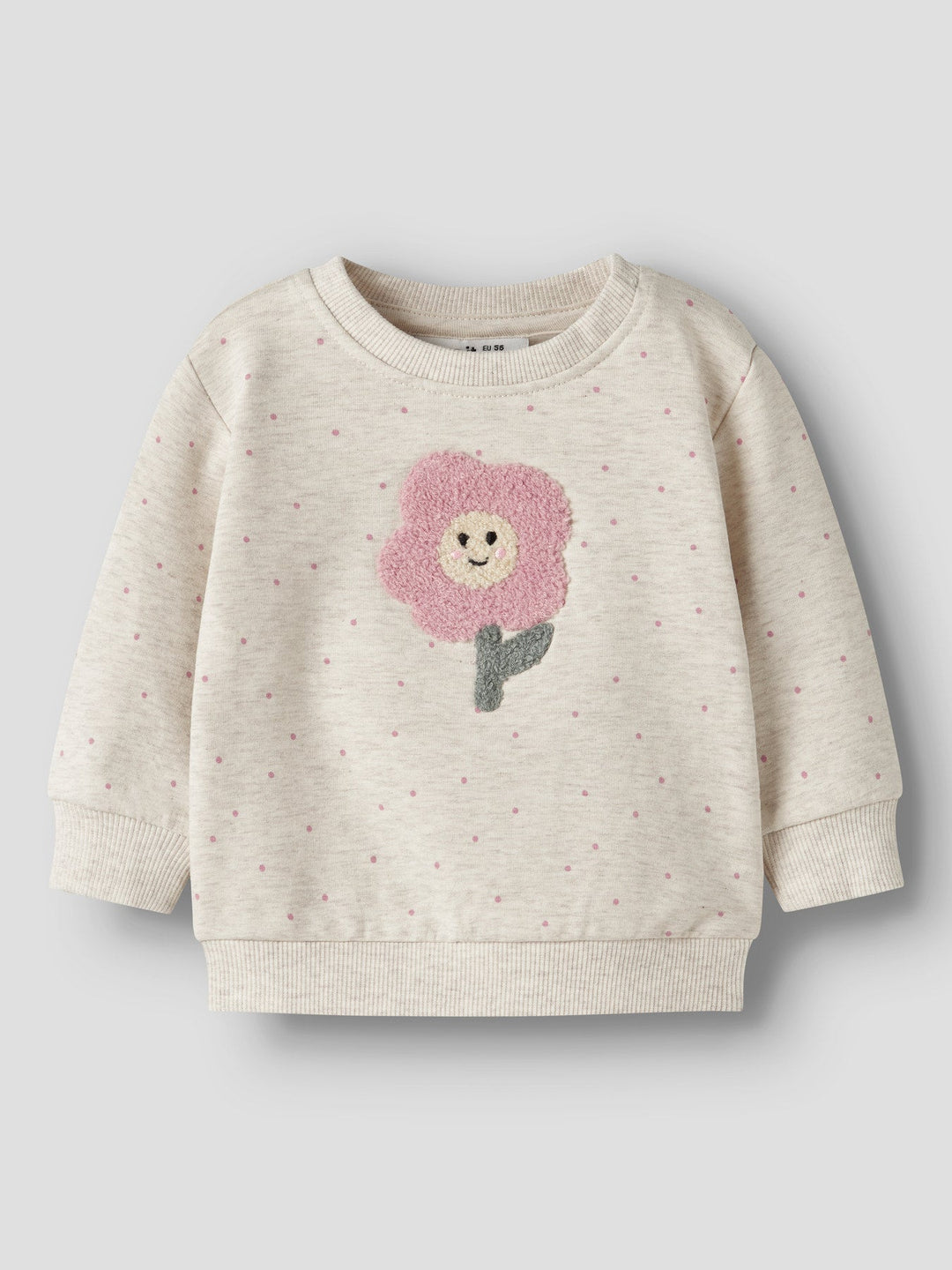 Name It Luelle Sweatgenser med Brodert Blomst - Peyote Melange for barn - Brobrobrille
