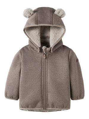 Name It Mada08 Softshelljakke med Teddyfôr - Silver Mink for barn - Brobrobrille