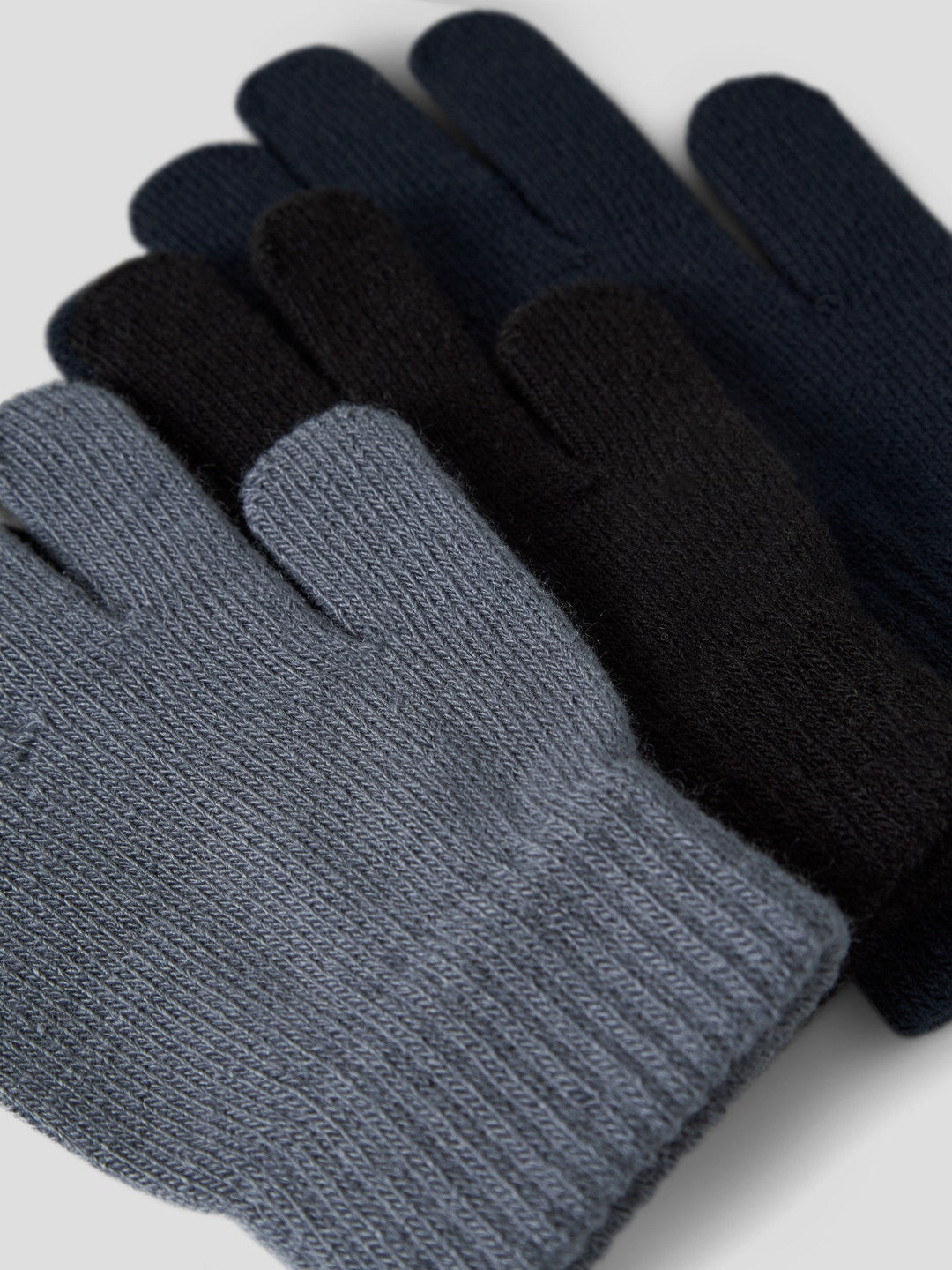 Name It Magic Hansker 3 - pk Barn – Flint Stone / Dark Sapphire / Black for barn - Brobrobrille