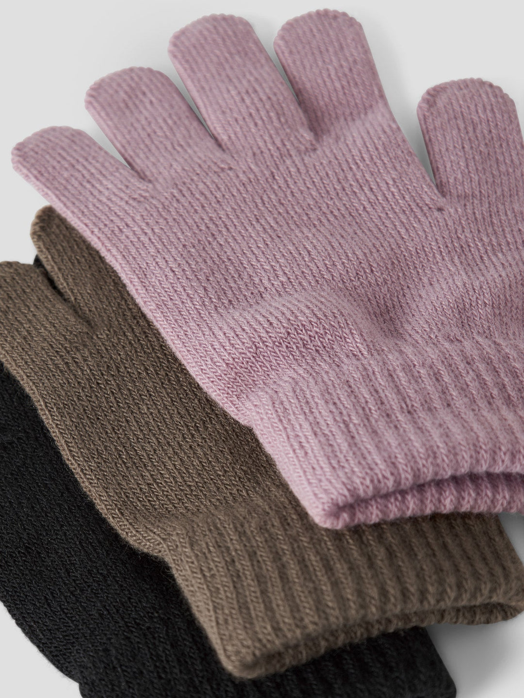 Name It Magic Hansker 3 - pk Barn – Keepsake Lilac / Fossil / Black for barn - Brobrobrille