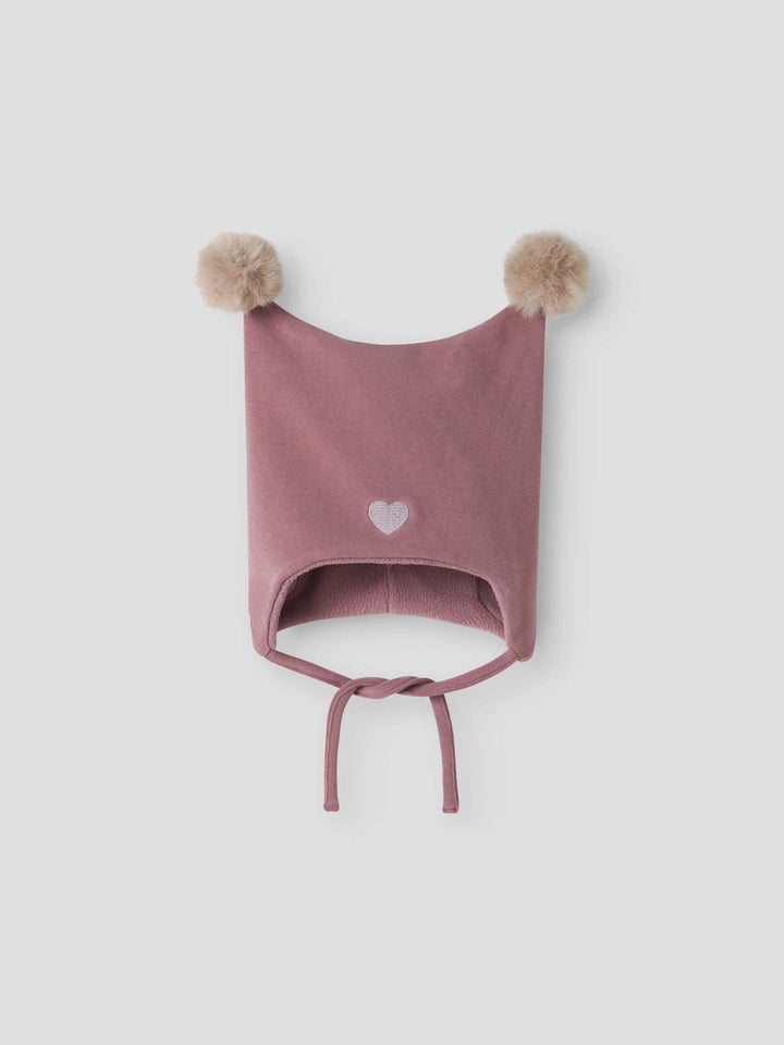 Name It Mall Fleecefôret Lue med Hjerte og Dusker - Wistful Mauve for barn - Brobrobrille