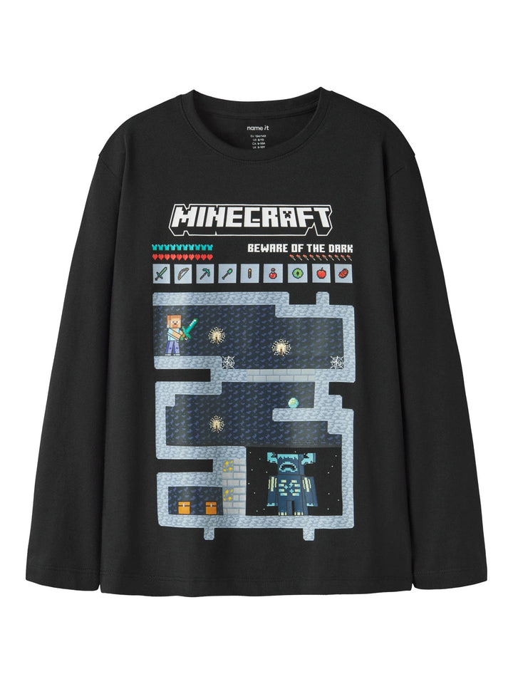 Name It Mar Minecraft Langermet T-skjorte - Black for barn - Brobrobrille