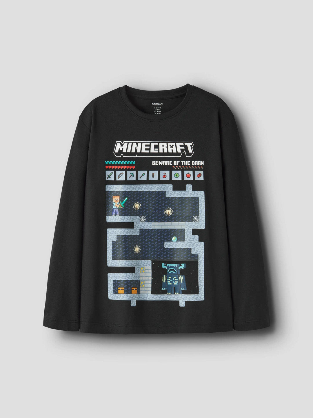 Name It Mar Minecraft Langermet T-skjorte - Black for barn - Brobrobrille