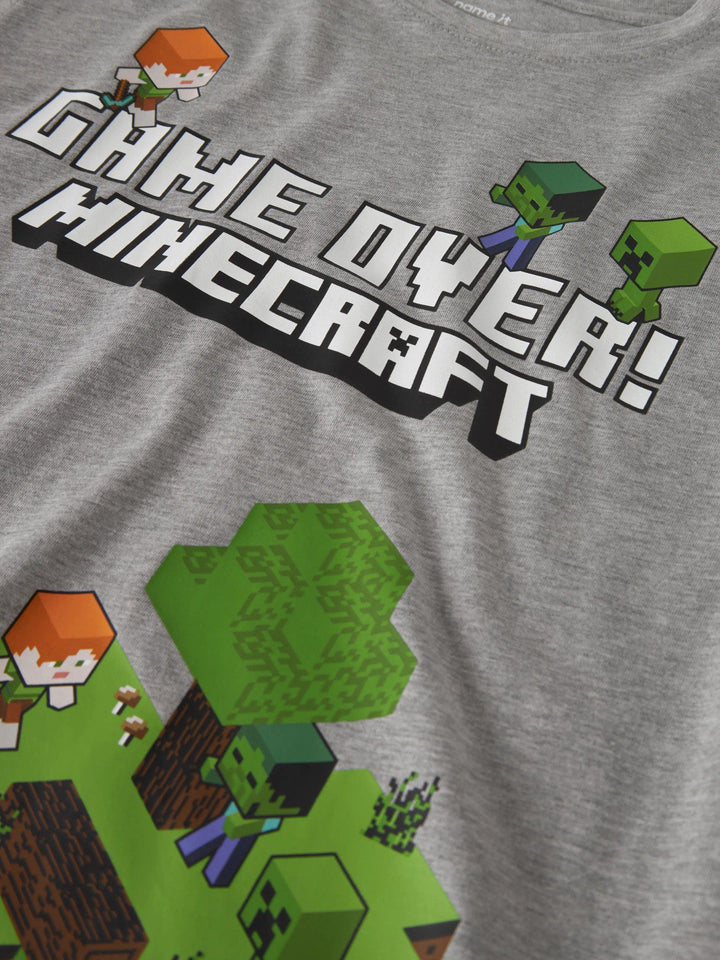 Name It Mar Minecraft Langermet T-skjorte - Grey Melange for barn - Brobrobrille