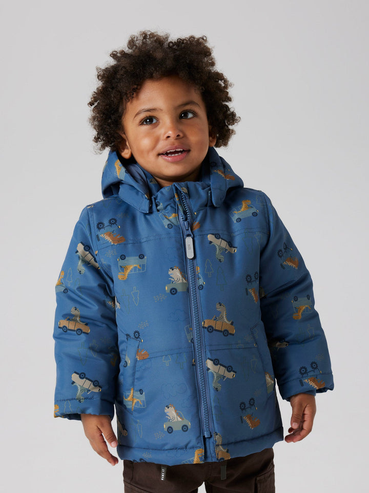 Name It MAX PA Jakke - Vintage Indigo Dino Car for barn - Brobrobrille