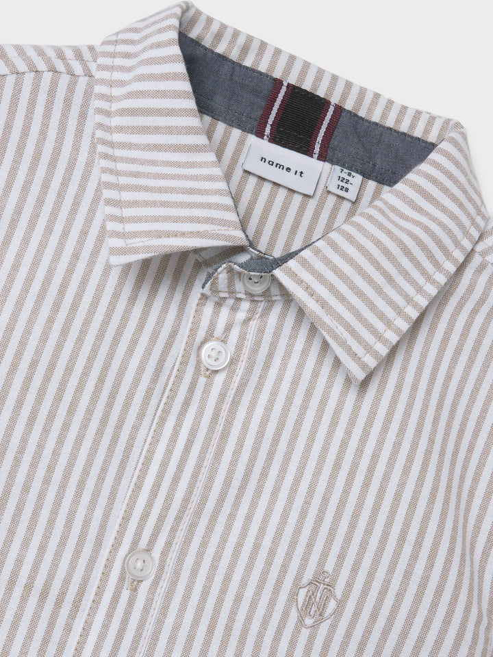 Name It Newsa kortermet skjorte i bomull – Pure Cashmere White for barn - Brobrobrille
