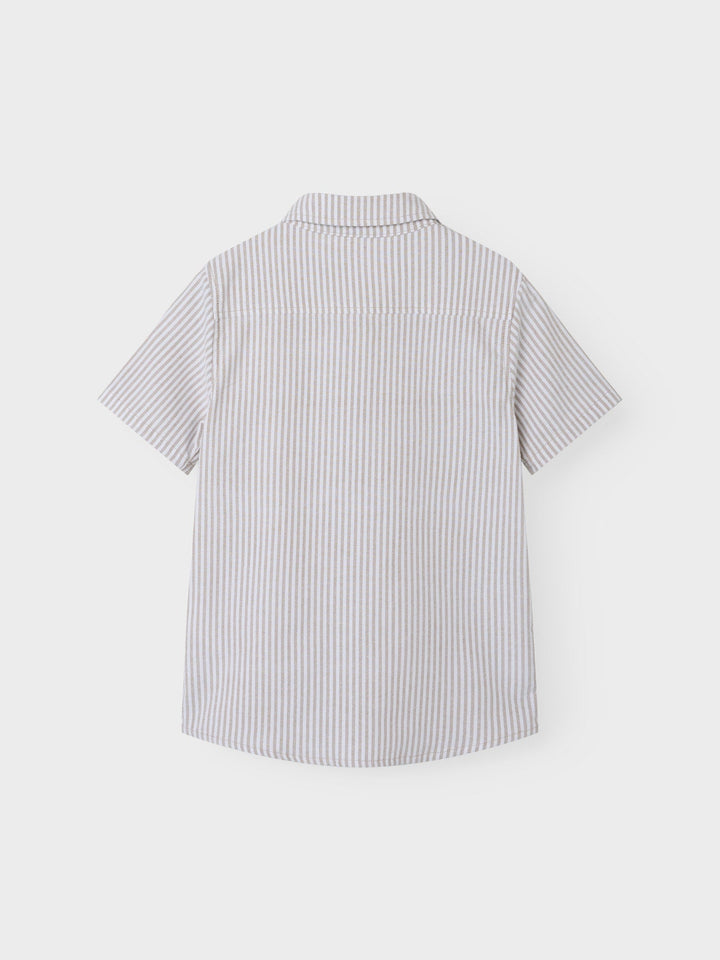 Name It Newsa kortermet skjorte i bomull – Pure Cashmere White for barn - Brobrobrille