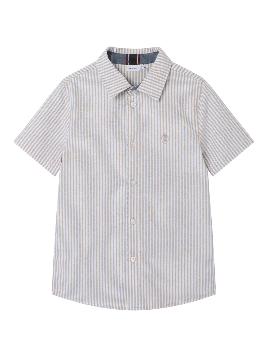 Name It Newsa kortermet skjorte i bomull – Pure Cashmere White for barn - Brobrobrille