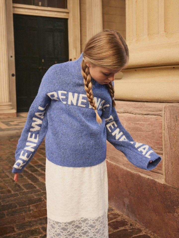 Name it Nuva Strikkegenser – Amparo Blue for barn - Brobrobrille