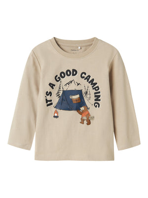 Name It Olen Langermet T - skjorte – Island Fossil for barn - Brobrobrille