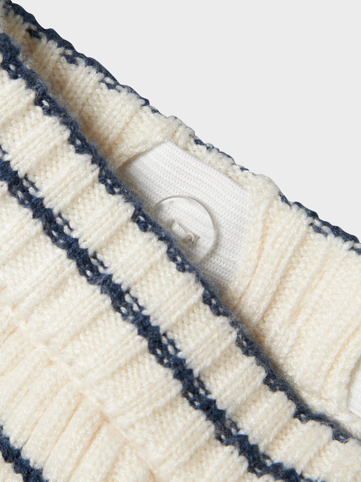 Name It Ostripe Knit Bukse – Insignia Blue Cloud Dancer for barn - Brobrobrille