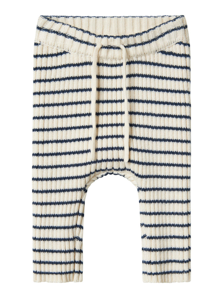 Name It Ostripe Knit Bukse – Insignia Blue Cloud Dancer for barn - Brobrobrille