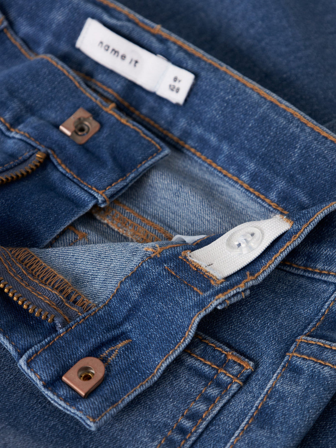Name It Polly Skinny Bootcut Jeans – Medium Blue Denim for barn - Brobrobrille