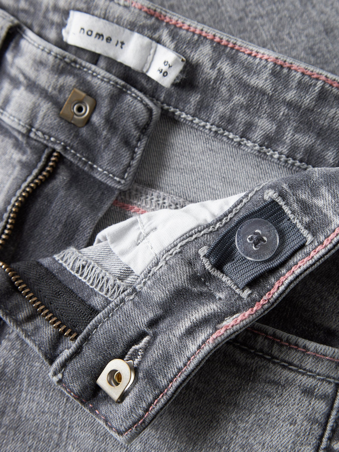 Name It Polly Skinny Bootcut Jeans - Medium Grey Denim for barn - Brobrobrille
