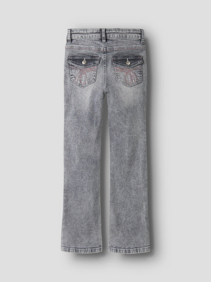 Name It Polly Skinny Bootcut Jeans - Medium Grey Denim for barn - Brobrobrille