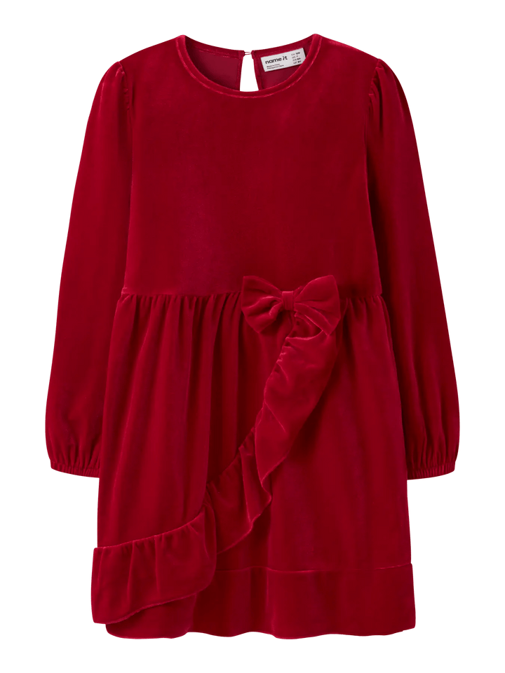 Name It Revelo Velourkjole – Jester Red for barn - Brobrobrille