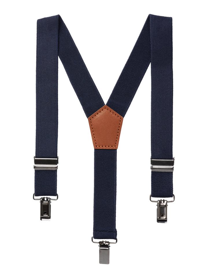 Name It Rizo bukseseler med skinndetaljer – Navy Blazer Solid for barn - Brobrobrille