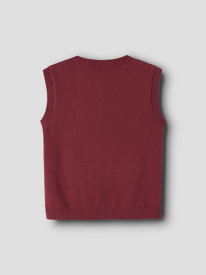 Name It Rolum Strikkevest – Burnt Russet for barn - Brobrobrille
