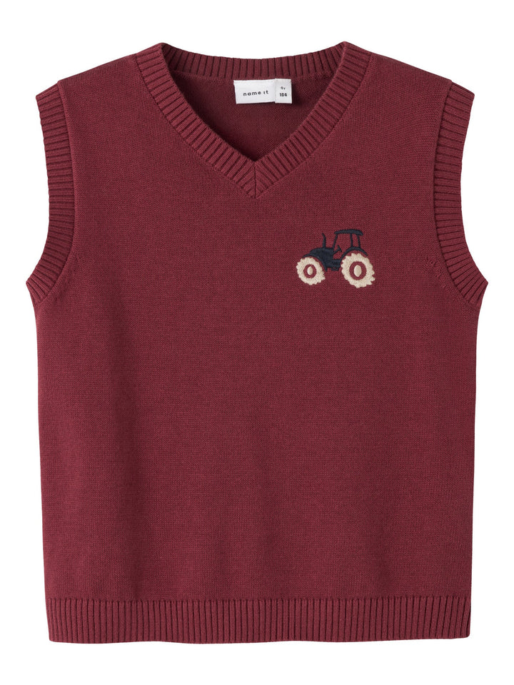 Name It Rolum Strikkevest – Burnt Russet for barn - Brobrobrille