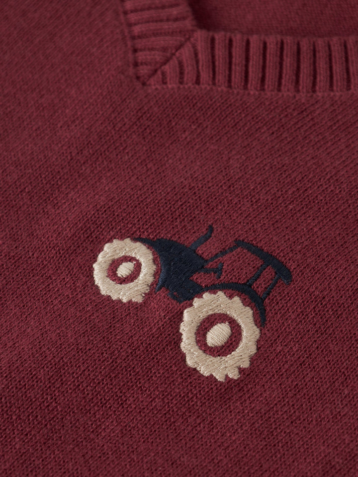 Name It Rolum Strikkevest – Burnt Russet for barn - Brobrobrille