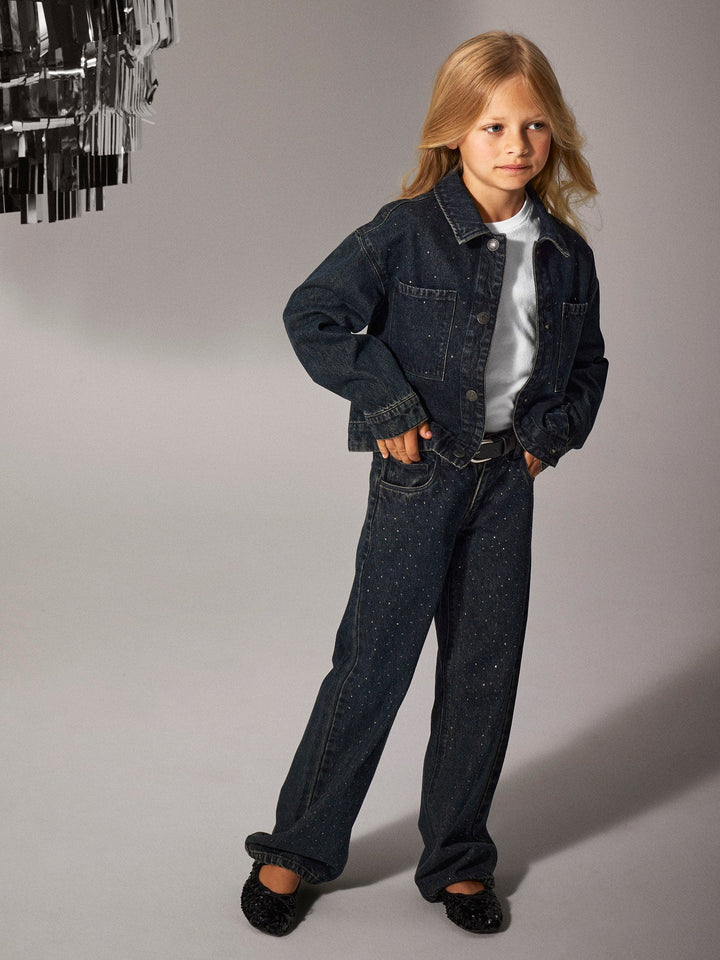 Name It Rose Wide Rhine Jeans – Dark Midnight Denim for barn - Brobrobrille