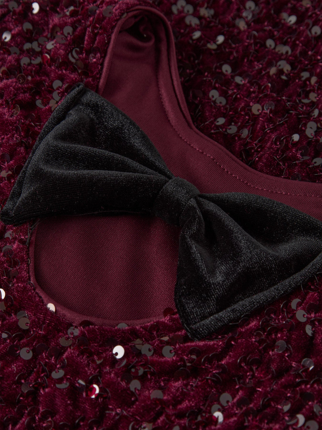 Name It Rusitta Kjole – Burgundy Black Bow for barn - Brobrobrille
